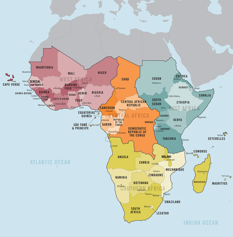 Sub saharan african cities map quiz